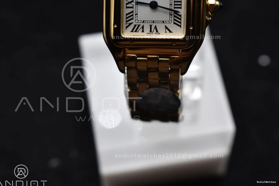 Full 1000 Best Full YG On Edition White YG Quartz BVF Bracelet Panthère Compact 1:1 22mm Ronda Dial 0417